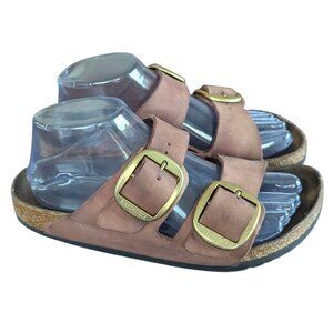 Birkenstock Brown Leather w 2 Large buckles - Size 38 (US Women's Size 7 - 7.5)